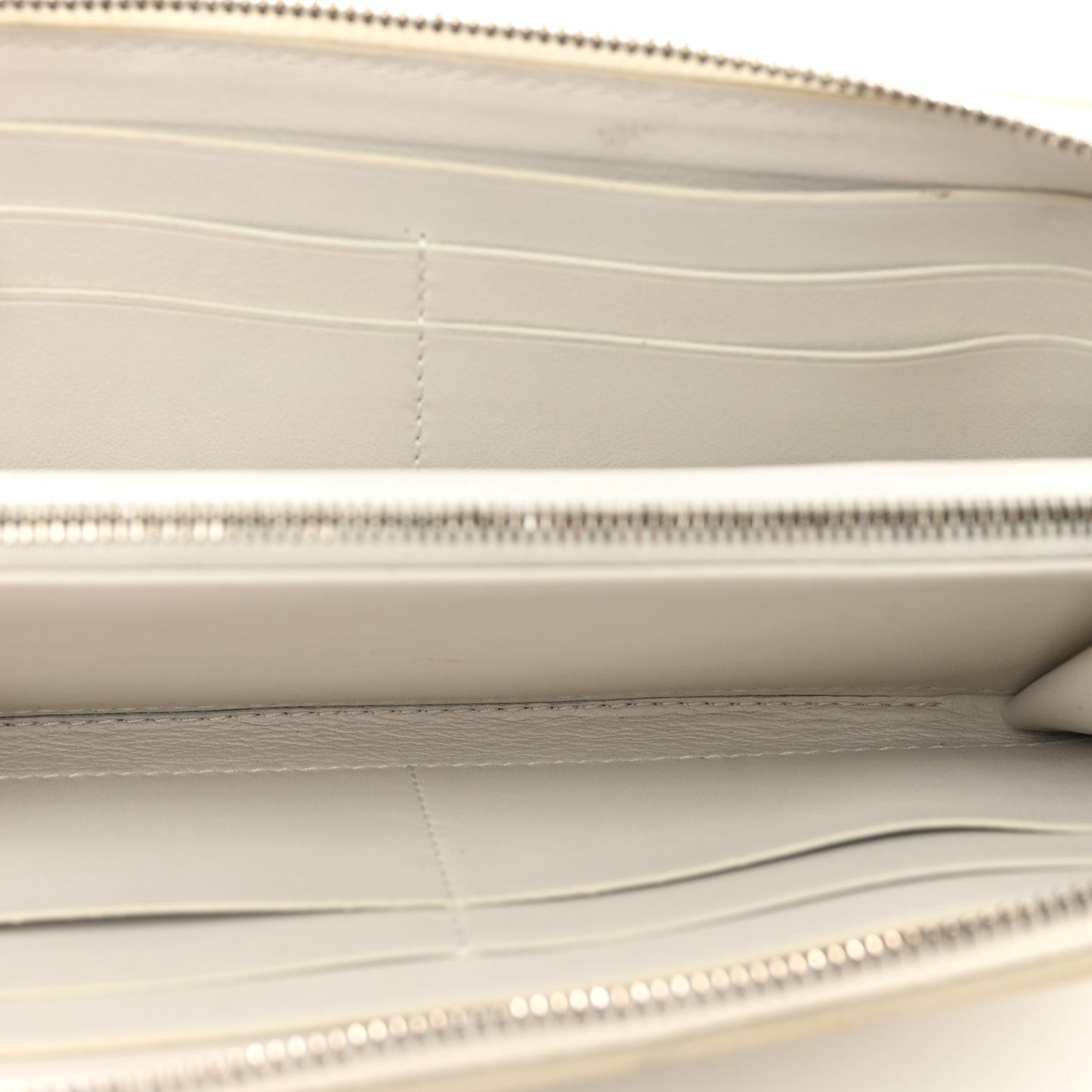 Nappa Maxi Intrecciato Zip Around Wallet White