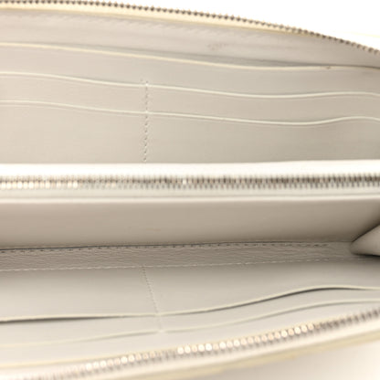 Bottega Veneta Nappa Maxi Intrecciato Zip Around Wallet White 5 of 9
