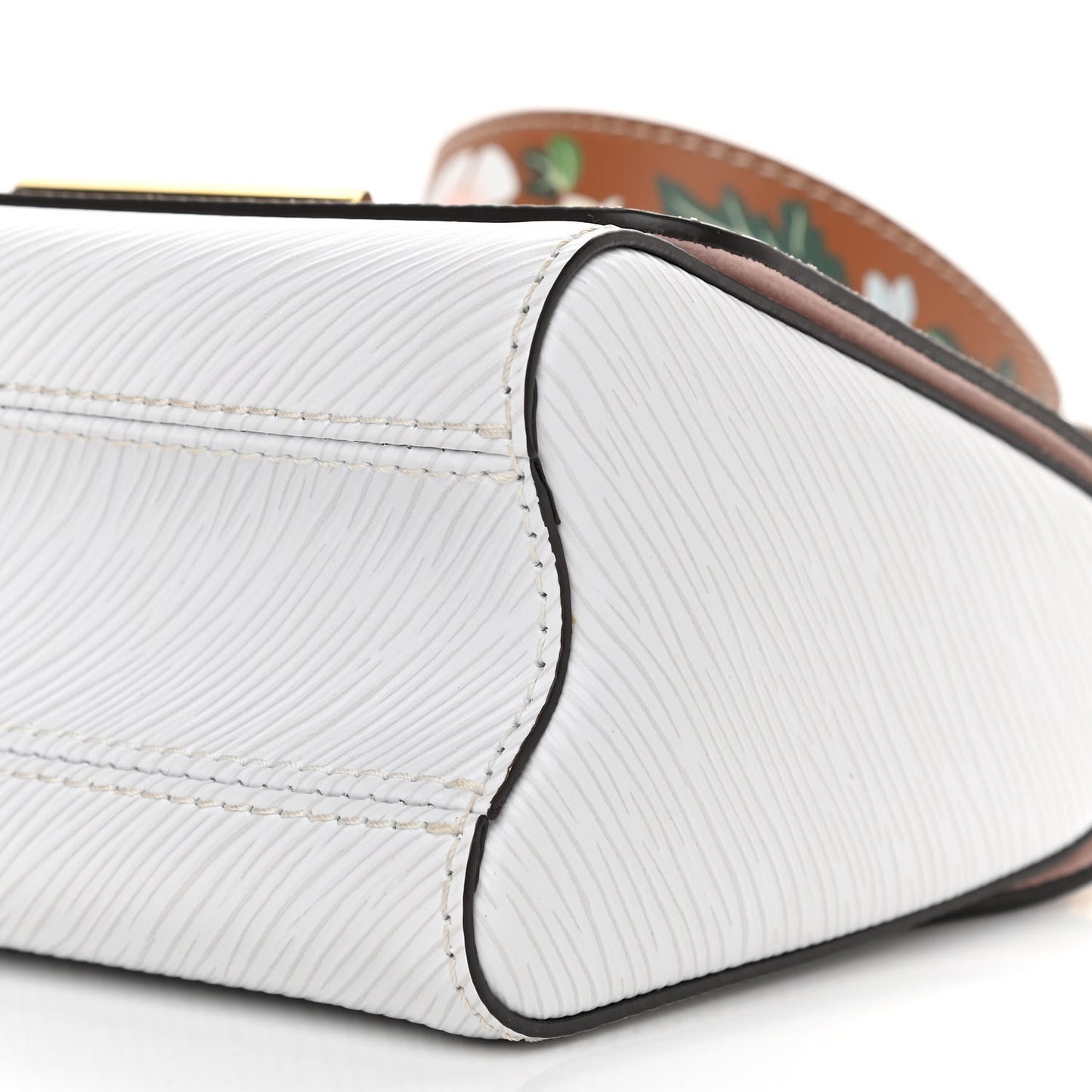 Epi Asnieres Flowers Twist Shoulder Bag PM White