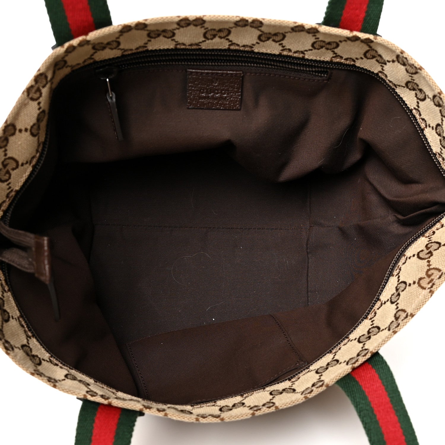 Gucci GG Monogram Small Web Handle Bucket Tote Dark Brown 4 of 11