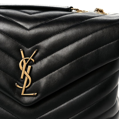 Saint Laurent Calfskin Y Quilted Monogram Medium Loulou Chain Satchel Black 9 of 12