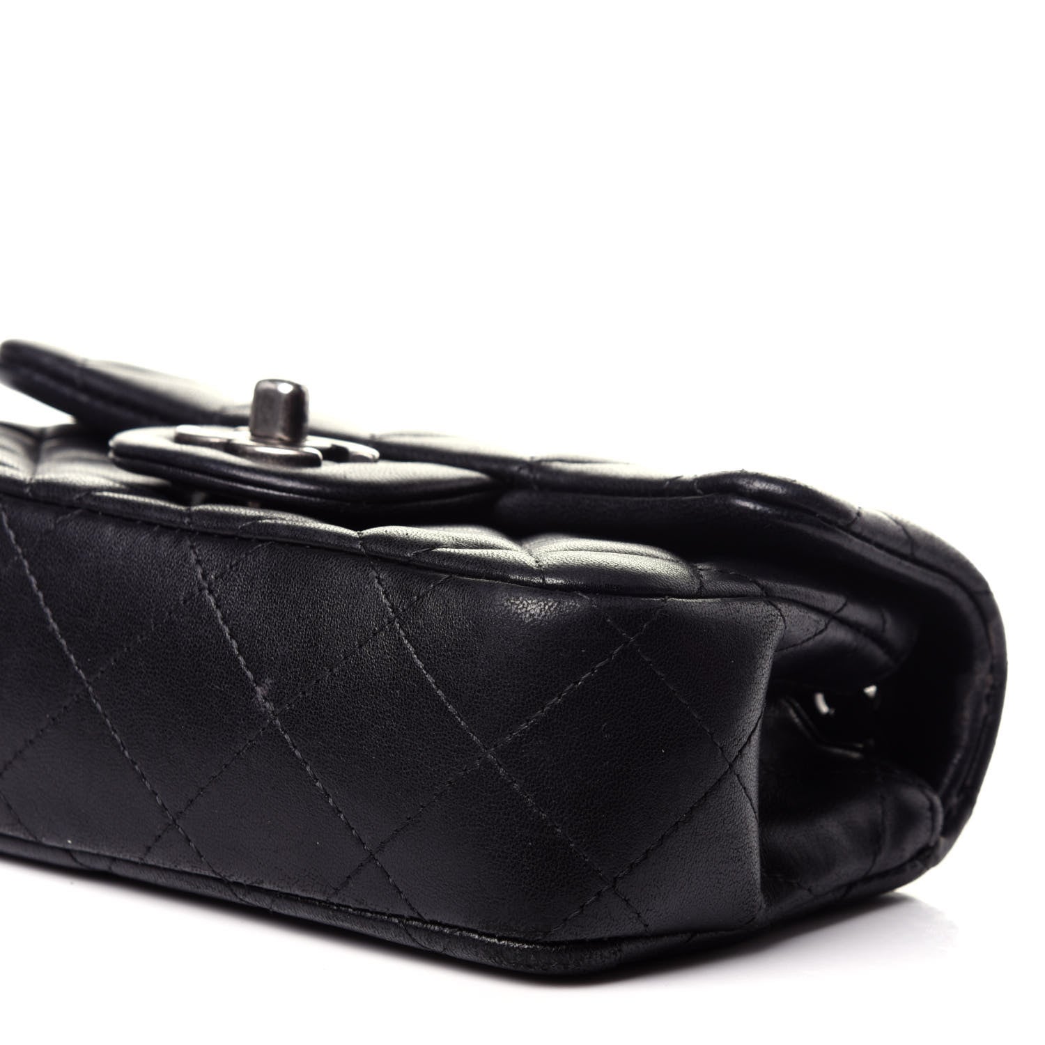 Chanel Lambskin Quilted Extra Mini Rectangular Flap Black 10 of 14