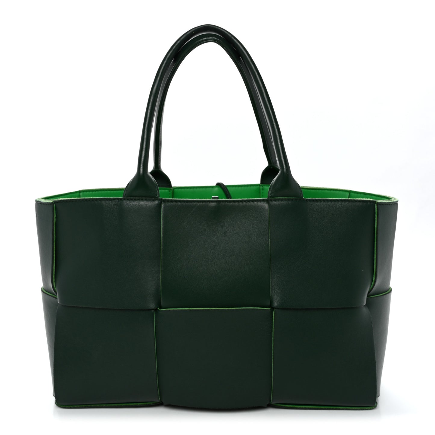 Calfskin Maxi Intrecciato Medium Arco Tote Raintree