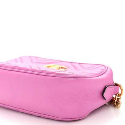 Gucci Calfskin Matelasse Small GG Marmont Chain Shoulder Bag Candy Mousse 10 of 10