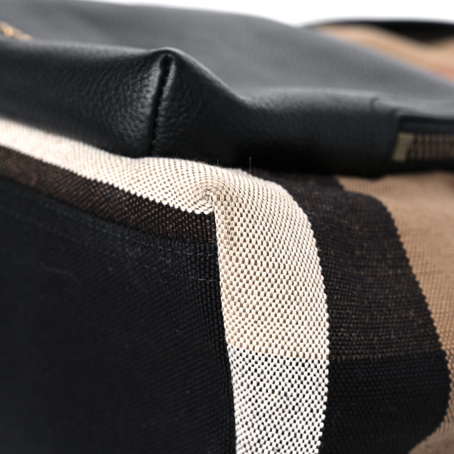 Burberry Mega Check Calfskin Abbeydale Simple Backpack Black Camel 8 of 11