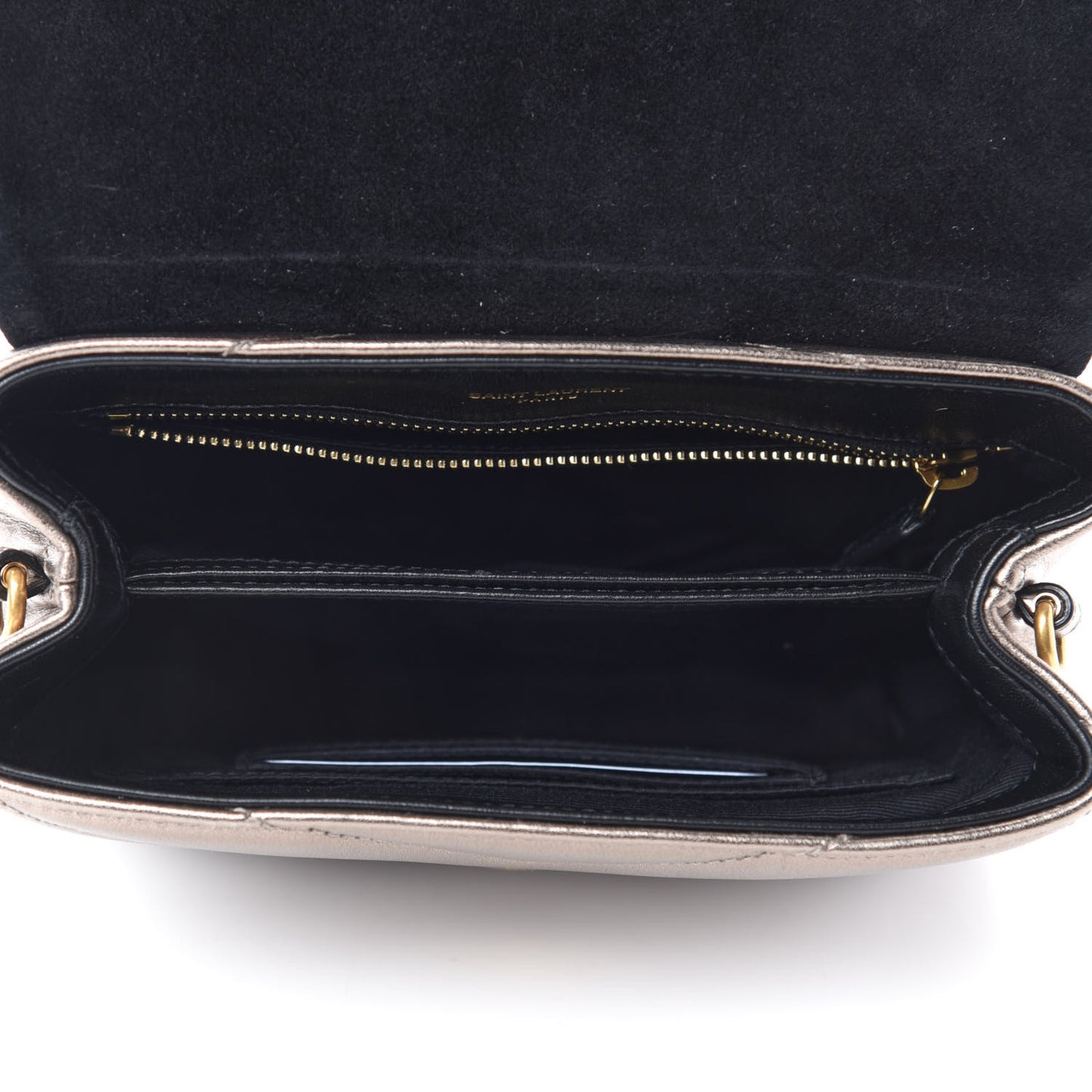Metallic Calfskin Y Quilted Monogram Toy Loulou Crossbody Bag Piombo