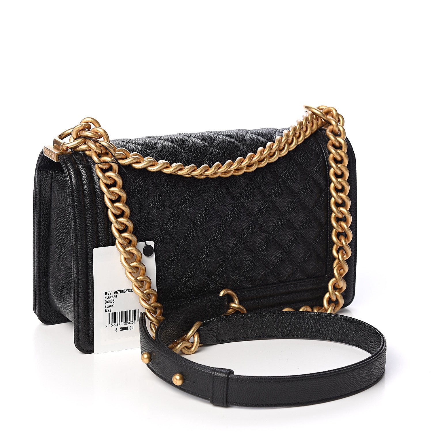 Chanel Caviar Quilted Medium Boy Flap Black 2 of 10