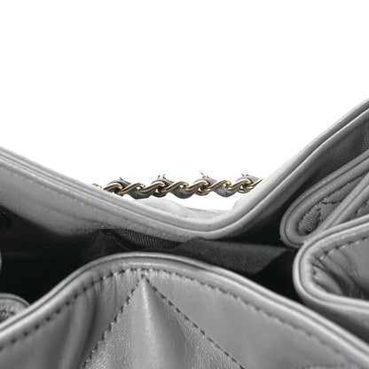 Chanel Lambskin Quilted CC Dweller Drawstring Bucket Bag Light Grey 11 of 11