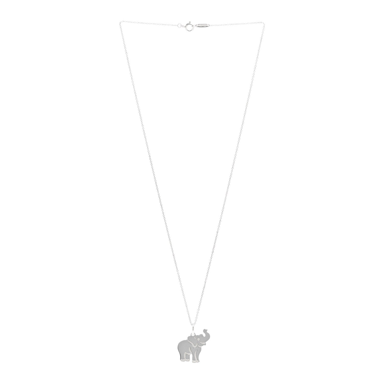 Tiffany Sterling Silver Save the Wild Elephant Pendant Necklace 3 of 4