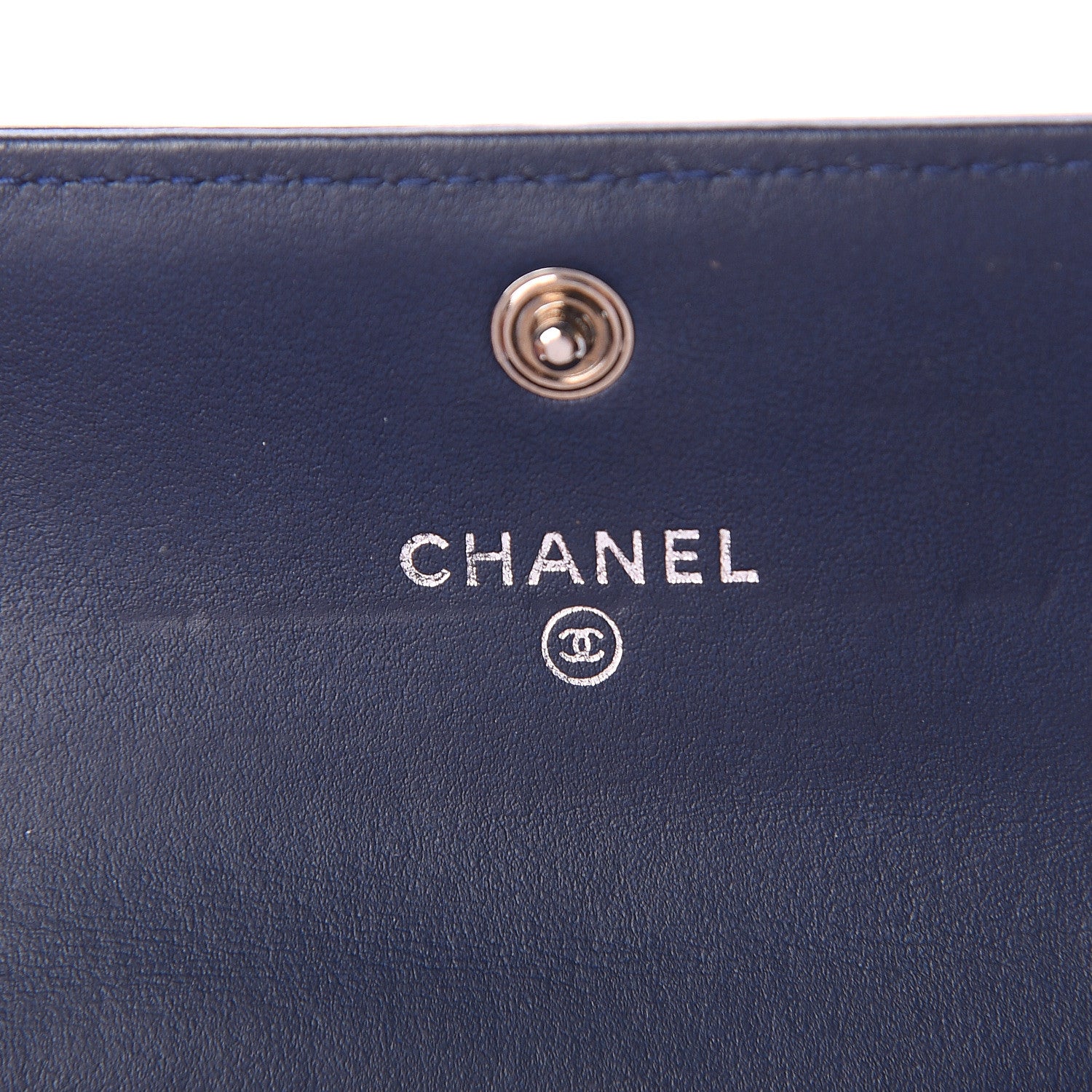 Chanel Calfskin Quilted Boy Flap Card Holder Navy 6 of 7