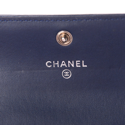 Chanel Calfskin Quilted Boy Flap Card Holder Navy 6 of 7