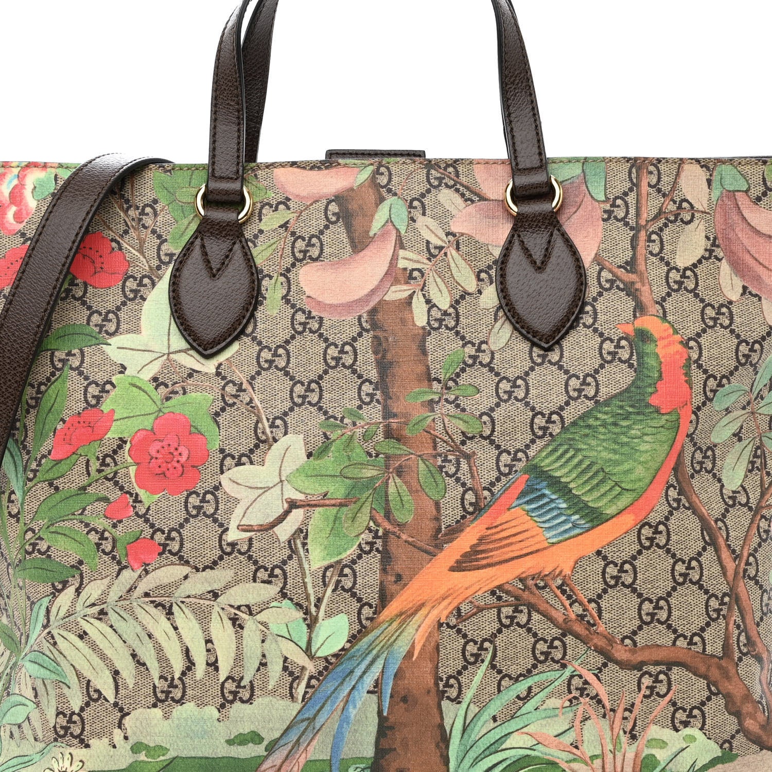 Gucci Soft GG Supreme Monogram Tian Medium Crossbody Tote Beige Multicolor New Acero 8 of 10