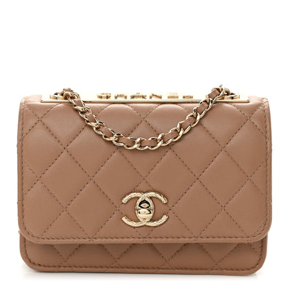 Chanel Lambskin Quilted Mini Trendy CC Wallet On Chain WOC Beige 1 of 10