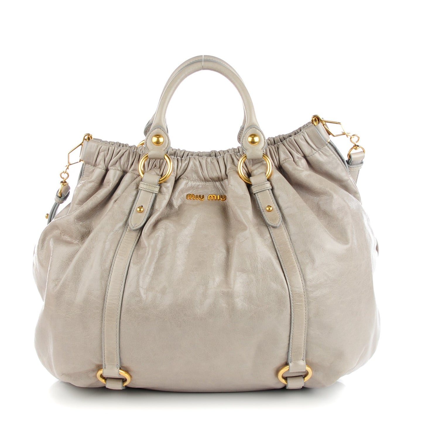Vitello Lux Gathered Shopper Tote Pervinca