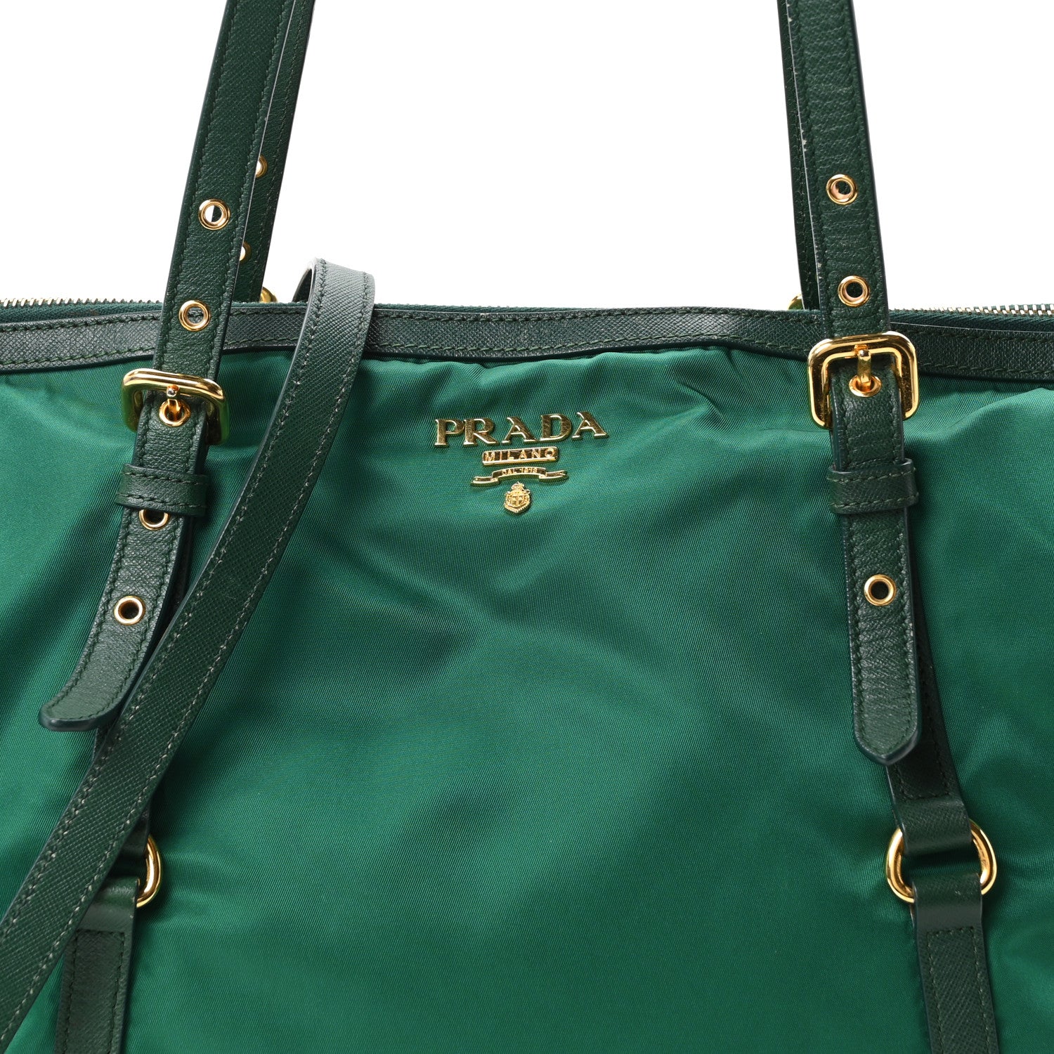 Prada Tessuto Nylon Saffiano Tote Oleandro 8 of 10