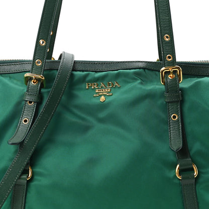 Prada Tessuto Nylon Saffiano Tote Oleandro 8 of 10