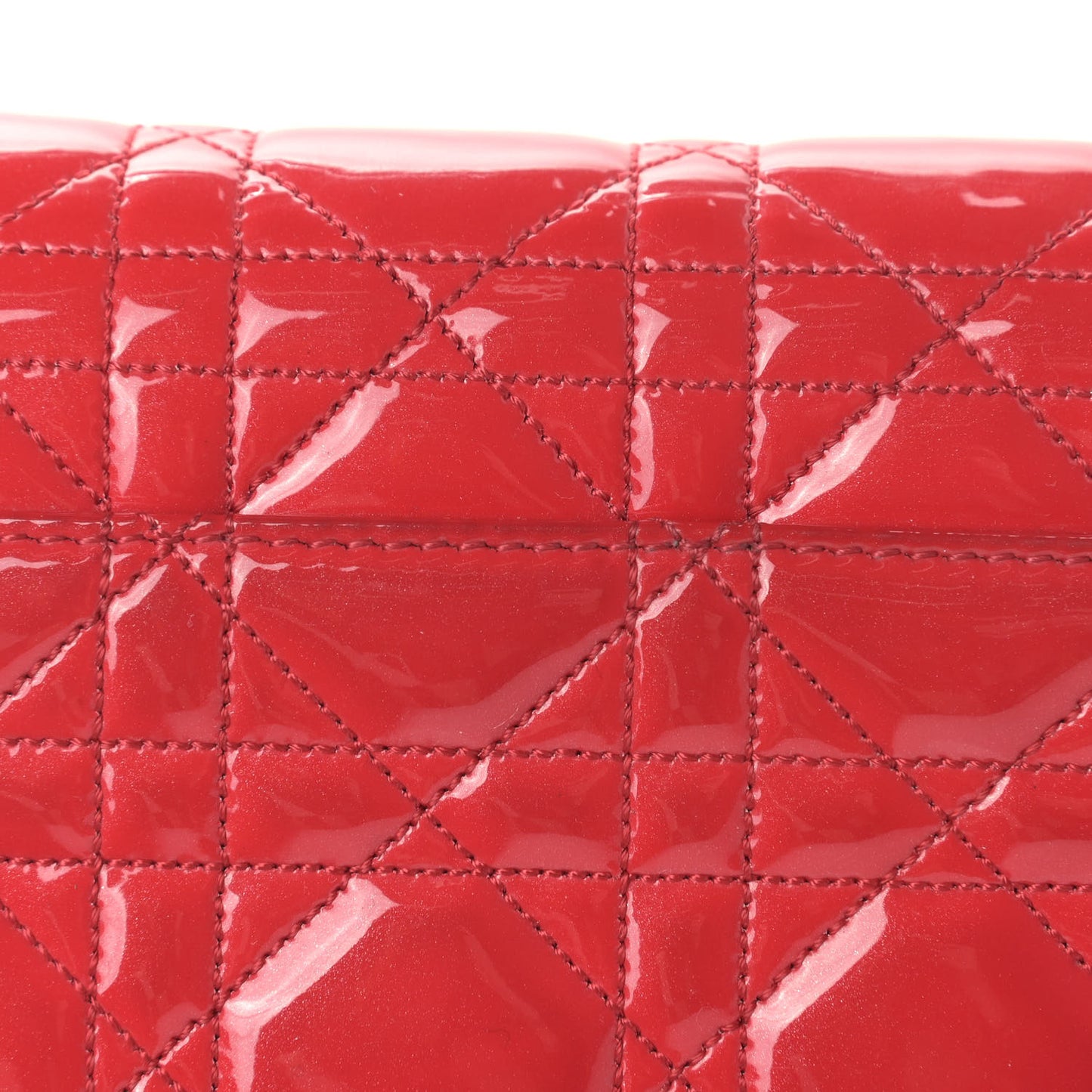 Patent Cannage Miss Dior Promenade Pouch Red