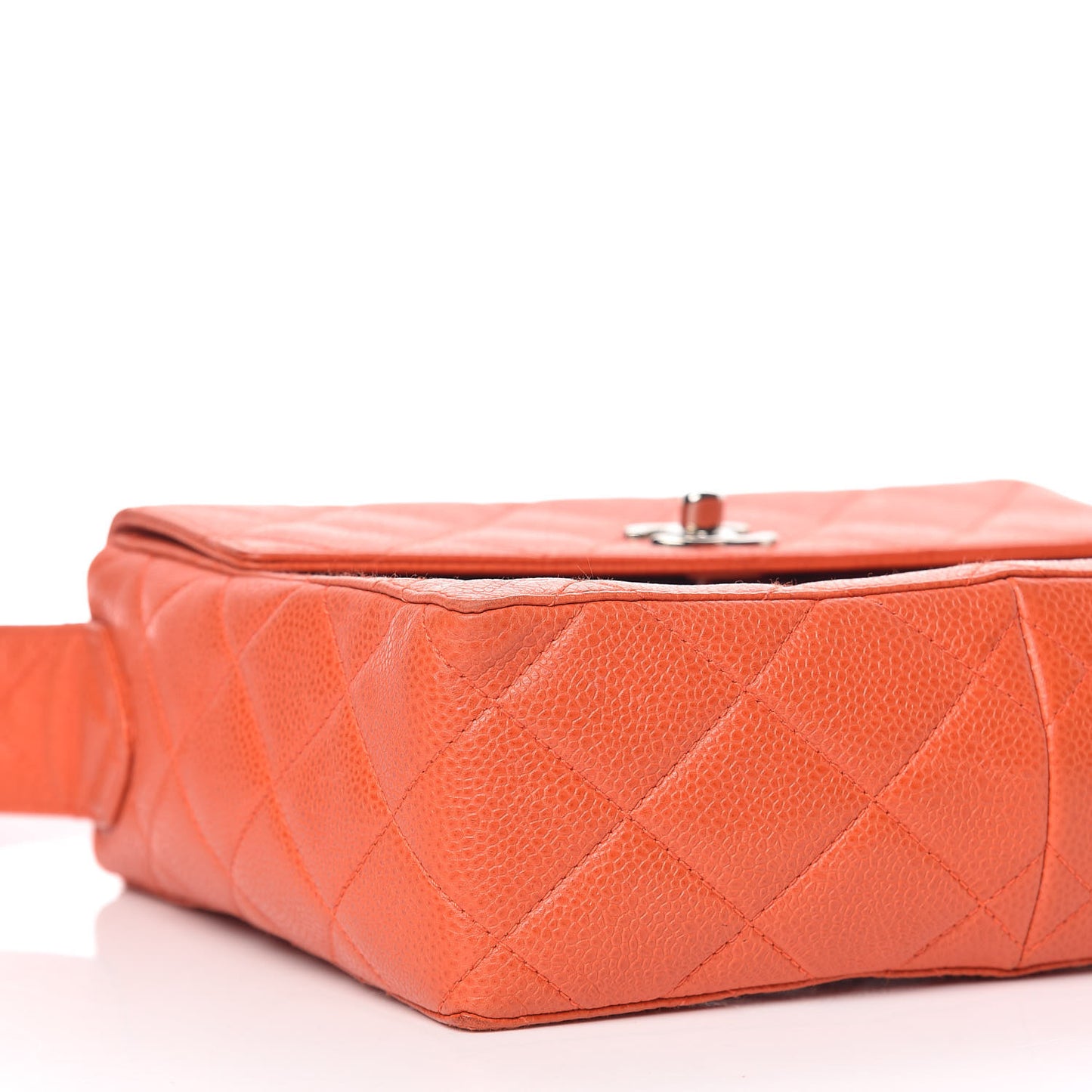 Caviar Quilted Shoulder Bag Orange