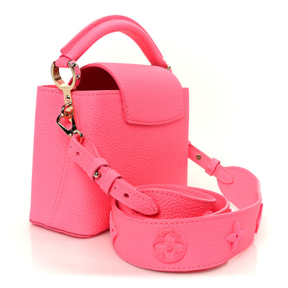 Louis Vuitton Taurillon Monogram Tuffetage Capucines Mini Fluo Pink 3 of 10