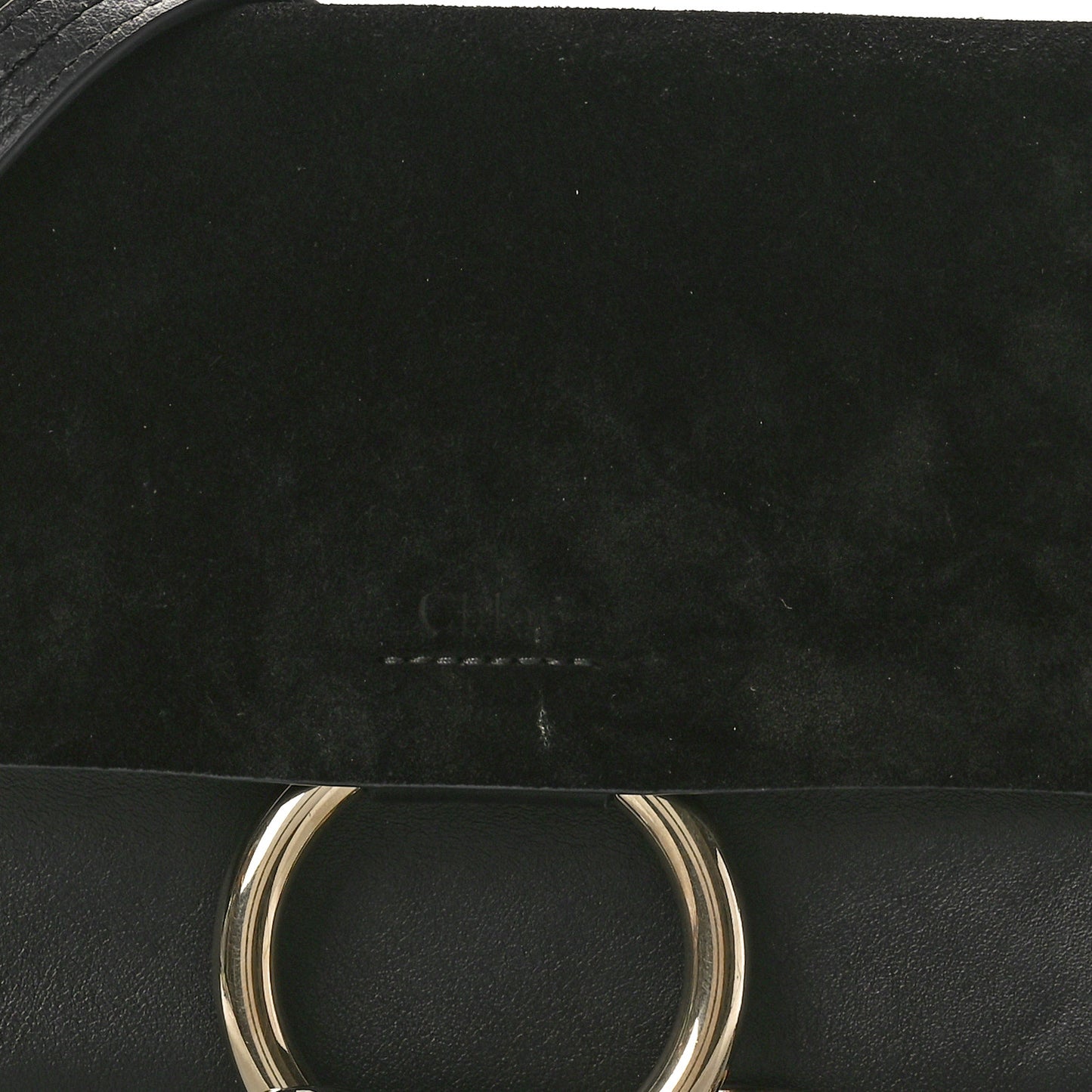Suede Calfskin Small Faye Shoulder Bag Black