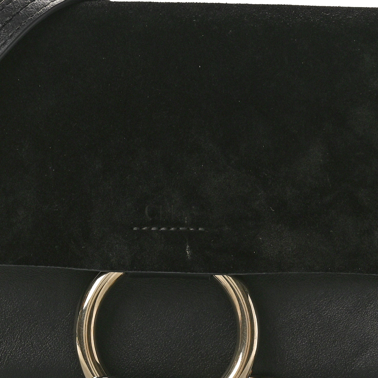 Chloe Suede Calfskin Small Faye Shoulder Bag Black 7 of 9