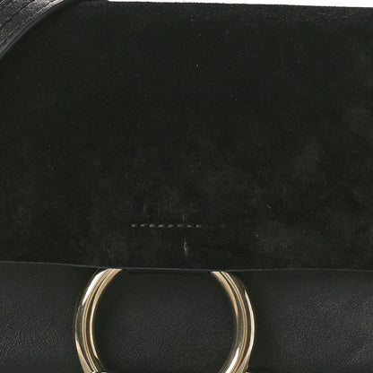 Chloe Suede Calfskin Small Faye Shoulder Bag Black 7 of 9