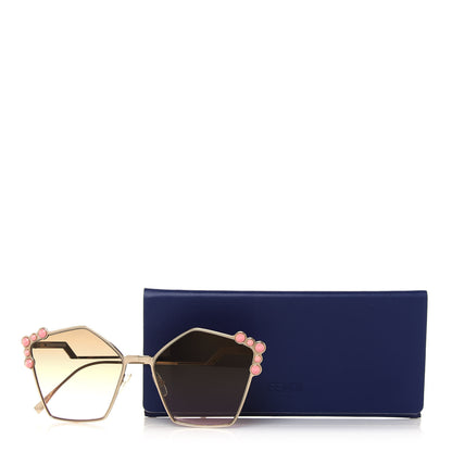 Fendi Geometric Dots Sunglasses FF 0261/S Gold 9 of 9