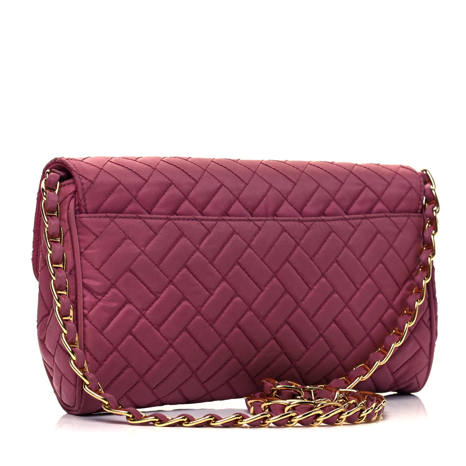 Prada Tessuto Nylon Impuntura Flap Chain Bag Bruyere 3 of 9