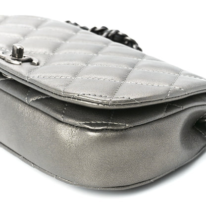 Chanel Metallic Calfskin Quilted Flap Clutch With Chain Ruthenium 12 of 12