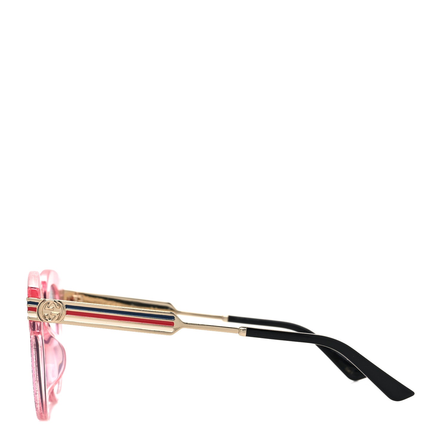 Gucci Acetate Round Frame Web Sunglasses GG0282SA Pink 3 of 8