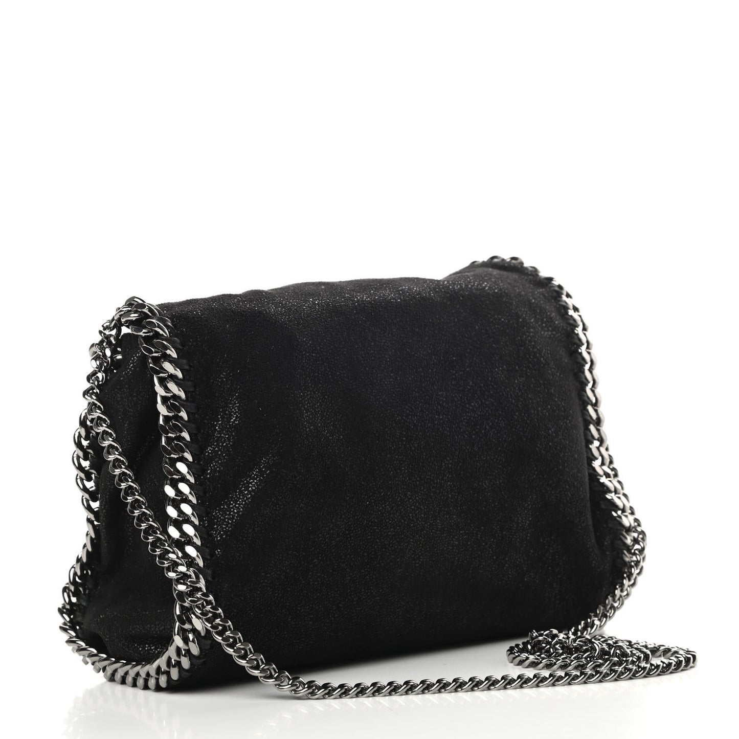 Shaggy Deer Mini Falabella Fold Over Tote Black