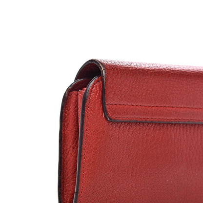 Chloe Grained Lambskin Drew Long Wallet with Flap Plaid Red 11 of 13