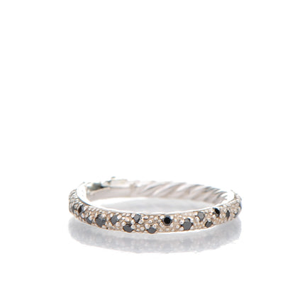David Yurman Sterling Silver Black Diamond 3mm Midnight Melange Band Ring 51.5 6 3 of 4