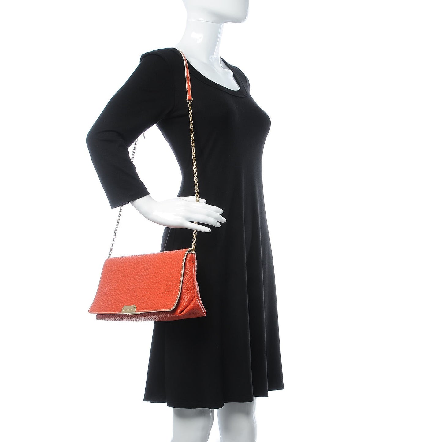 Signature Grain Medium Mildenhall Crossbody Bag Orange