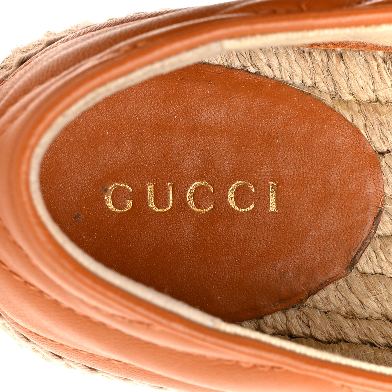 Gucci Nappa Matelasse GG Marmont Espadrilles 38.5 Cognac 7 of 9