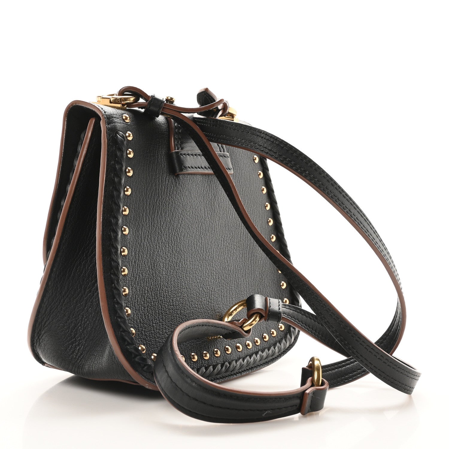 Miu Miu Goatskin Madras Soft Calfskin Crystal Embellished Lady Saddle Black 3 of 9