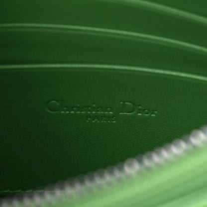 Christian Dior Calfskin Cannage Caro Zipped Pouch With Chain Bright Green 6 of 9