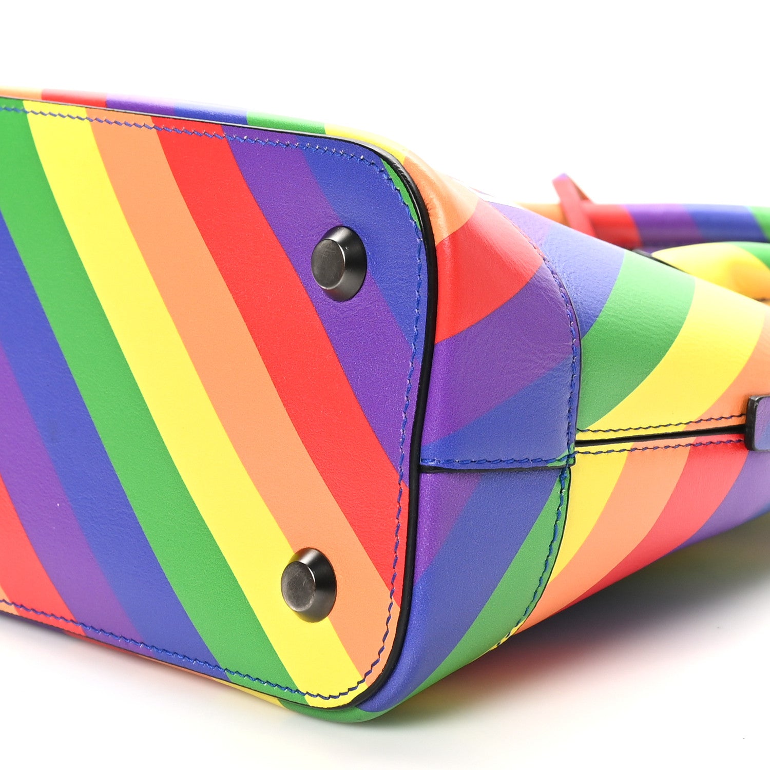 Balenciaga Smooth Calfskin Logo Rainbow S Ville Top Handle Bag Multicolor 10 of 11