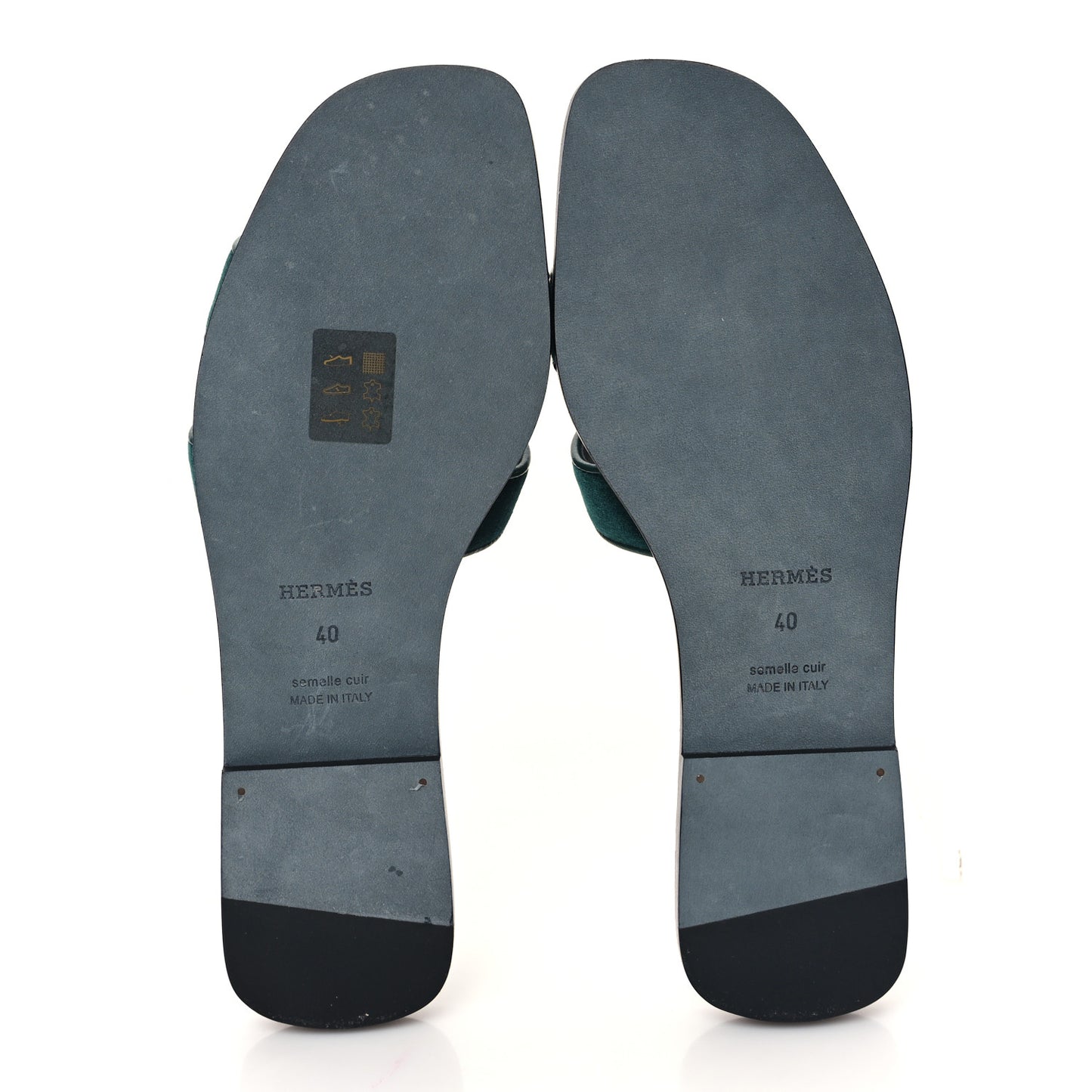 Velvet Nappa Oran Sandals 40 Vert Fonce