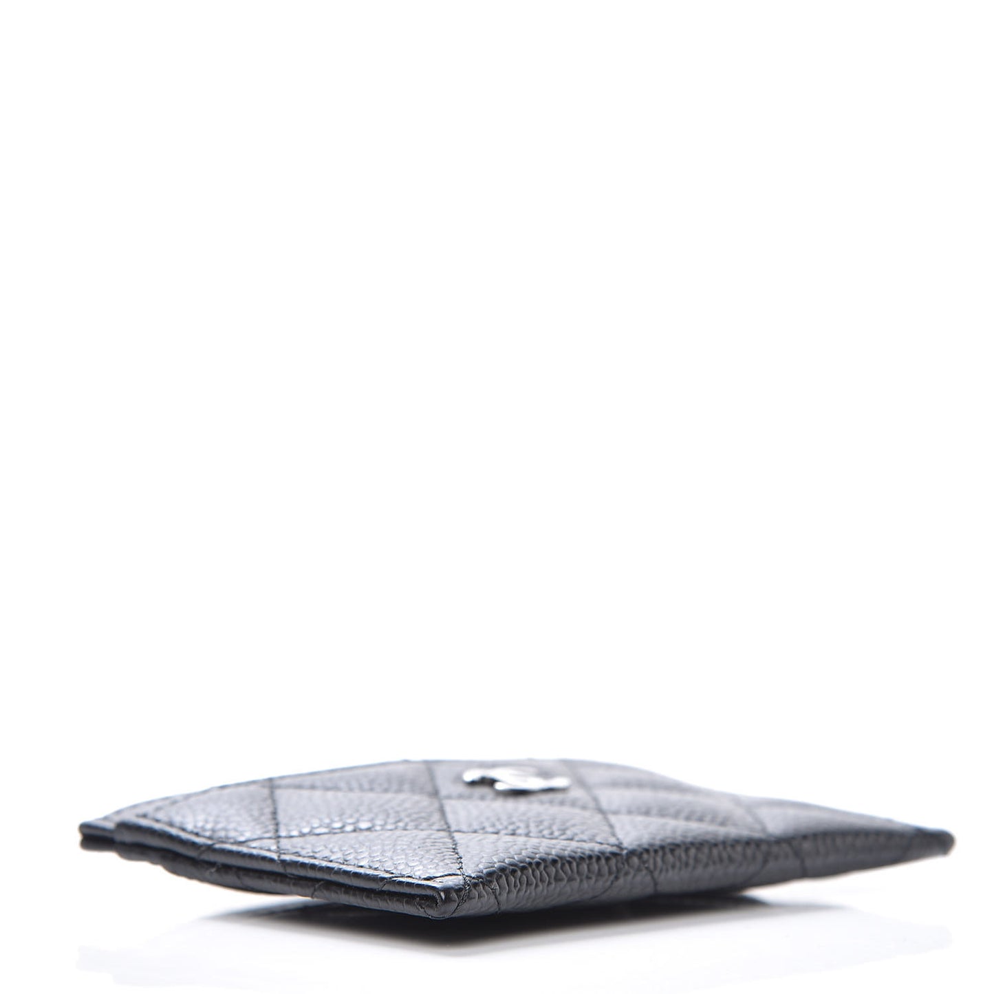 Caviar Quilted Card Holder Black