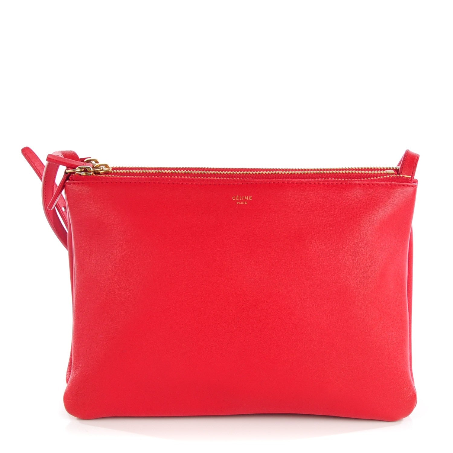 Celine Lambskin Large Trio Crossbody Bag Red 1 of 8