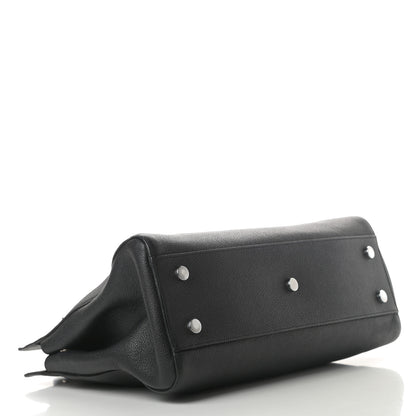 Saint Laurent Grained Calfskin Medium Cabas Rive Gauche Black 4 of 17
