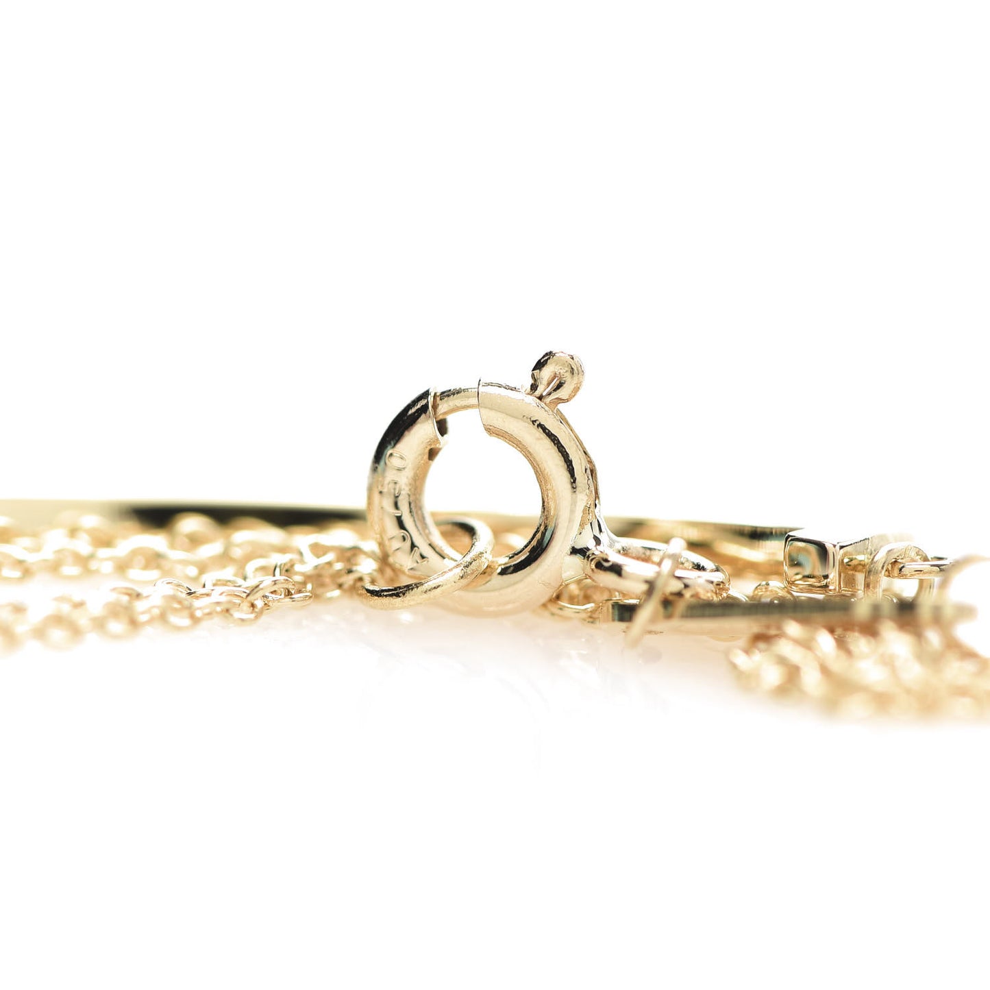 18K Yellow Gold Small T Smile Pendant Necklace