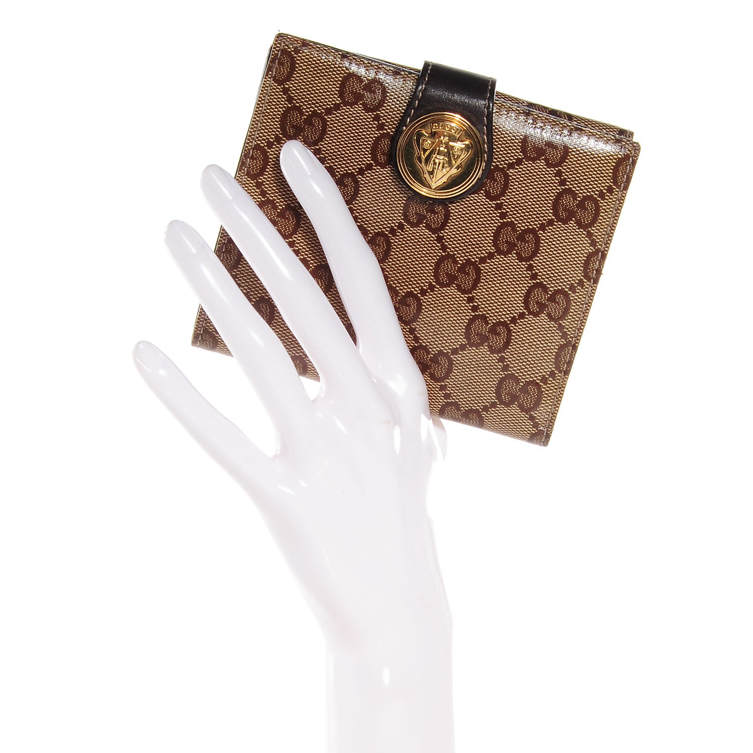 Gucci Crystal Monogram Hysteria French Wallet Dark Brown 2 of 8