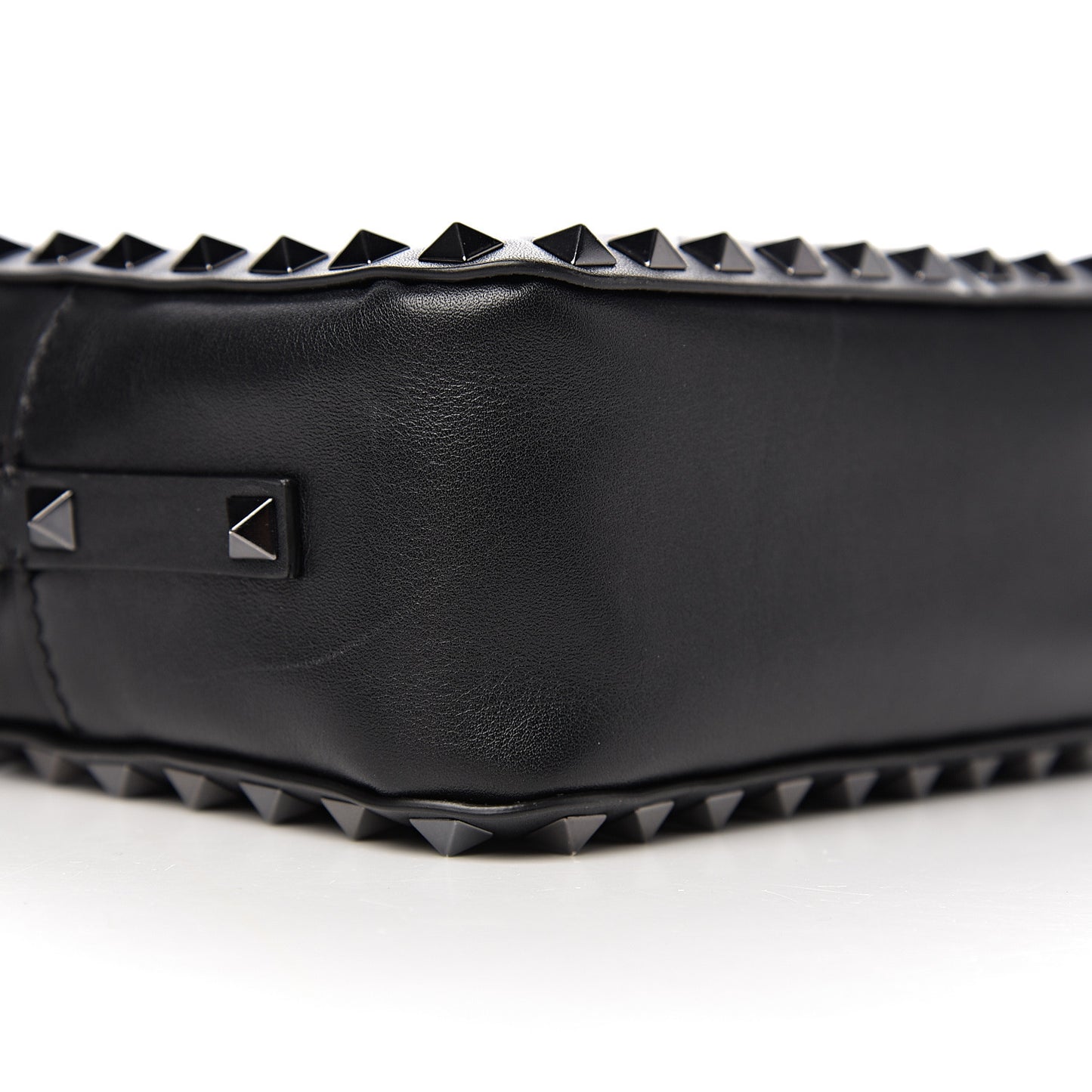 X UNDERCOVER Calfskin Rockstud Rose Print Camera Crossbody Bag Black