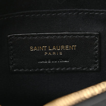 Saint Laurent Raffia Canvas Monogram Lou Heart Belt Bag Beige Black 6 of 8