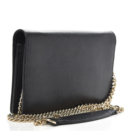 Gucci Pebbled Calfskin Soho Wallet on Chain Black 3 of 10