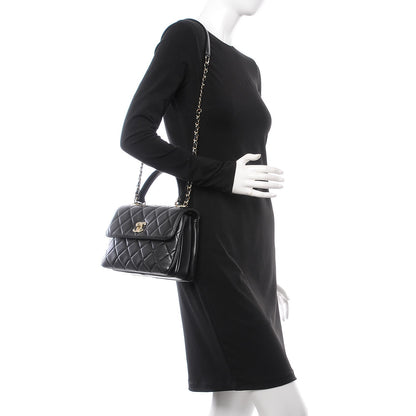 Chanel Lambskin Quilted Small Trendy CC Dual Handle Flap Bag Black 3 of 11