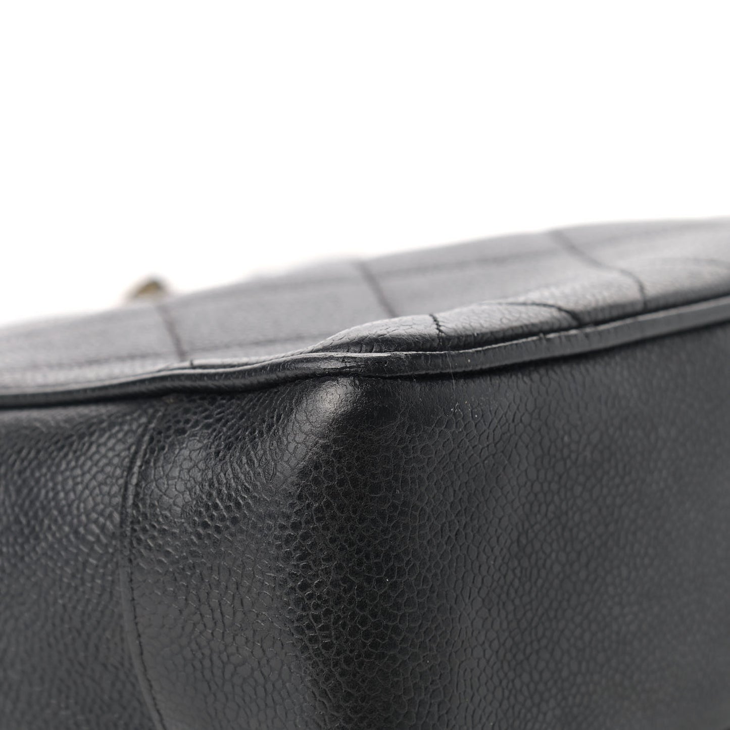 Caviar Quilted Flap Shoulder Bag Black