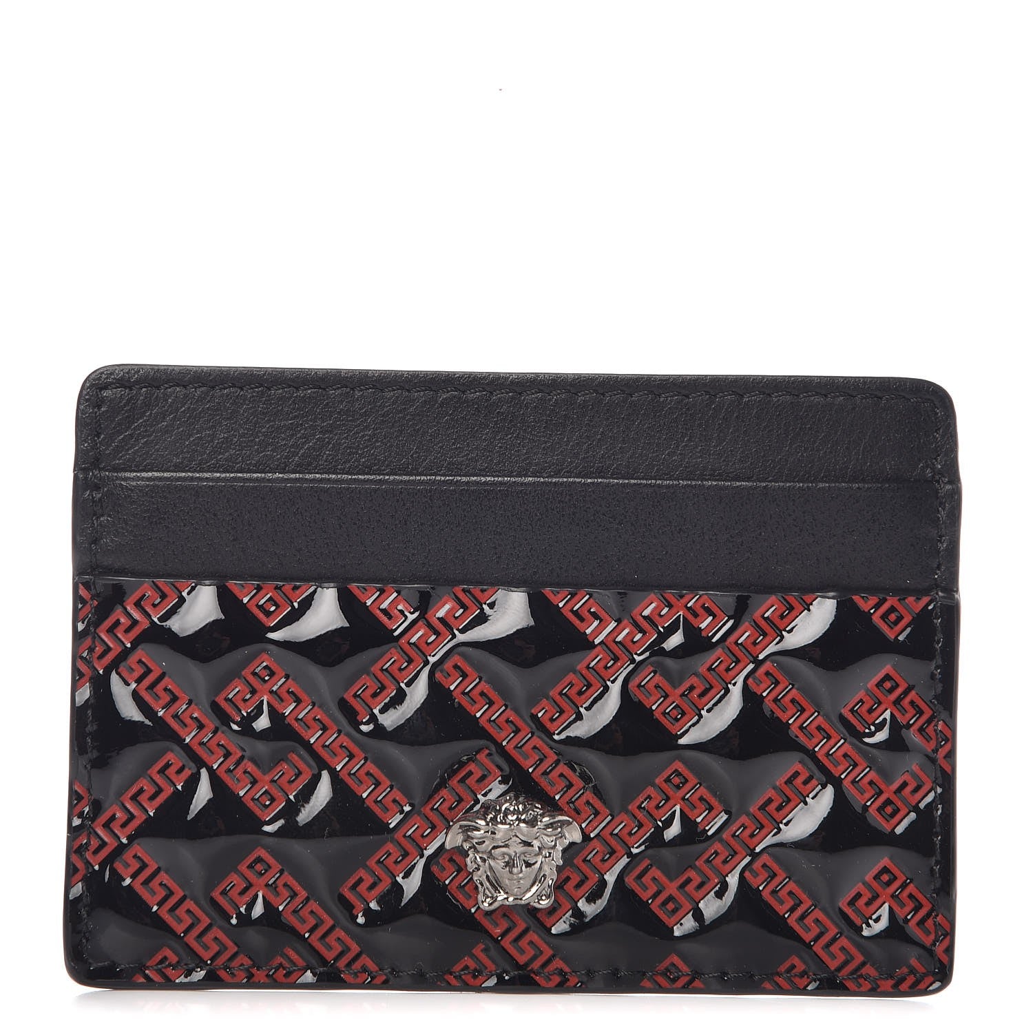 Versace Patent Calfskin Palazzo Card Holder Black 1 of 7